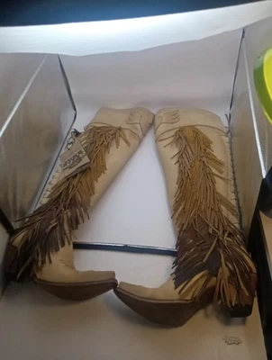 Botas occidentales Junk Gypsy Lane Spirit Animal por encima de la rodilla para mujer talla 7,5 tostadas Foto 1 de 4