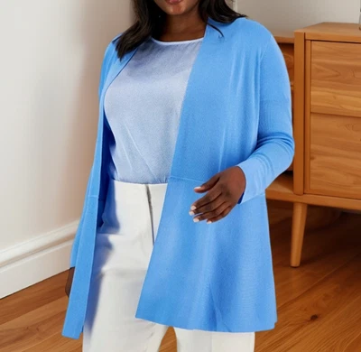 Cárdigan Anne Klein para mujer Monterey frente abierto Top Shore azul talla 2X nuevo con etiquetas Foto 1 de 2