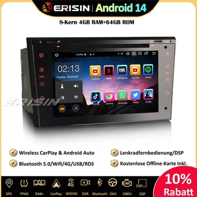 DAB+Android 14 Autoradio GPS CarPlay Navi CD Opel Corsa C/D Antara Zafira Vectra - Bild 1 von 4