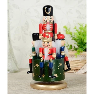   Nutcracker Music Box Wind Up Clockwork Toy Soldier Figures Home - Picture 1 of 2