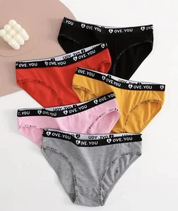 Pack of 5 Pc Briefs Cotton Underwear Sexy Bikinis for Women Size L - Picture 1 of 8