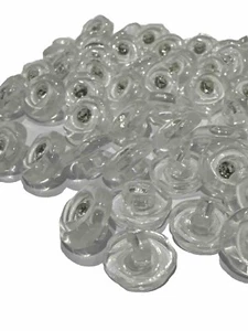 Clear resin Rhinestone Buttons Shank Back 12mm (10pcs) - Picture 1 of 4