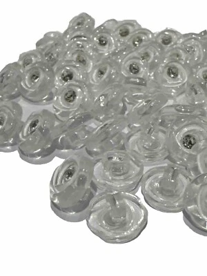 Clear resin Rhinestone Buttons Shank Back 12mm (10pcs) - Image 1 of 4