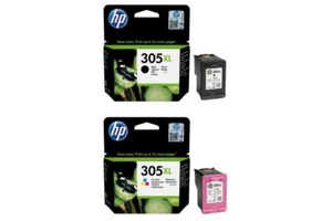 2 X ORYGINALNE ORYGINALNE KOLOROWE I CZARNE WKŁADY ATRAMENTOWE HP 305XL 6030 6420 6430 6432 - Zdjęcie 1 z 1