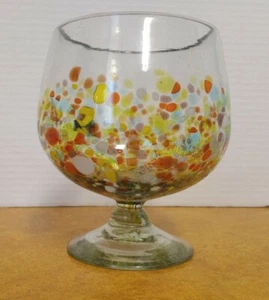 Murano Glass Bowl/vase/snifter. Hand blown confetti heavy unique burn spot. - Picture 1 of 11