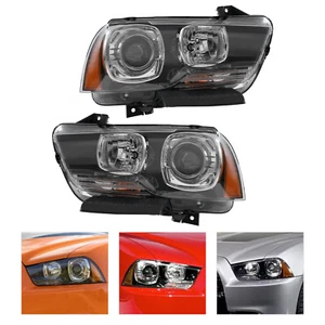 For 2011-2014 Dodge Charger Xenon/HID Headlight Headlamps w/Bulb Left+Right Pair - Picture 1 of 17