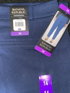 Banana Republic Women's Slim Straight Pant Blue Navy Size 14 30" Inseam - Picture 1 of 2