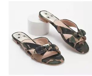 Jack Rogers Crossband Schleife Slide Sandalen Tilly tarnfarben Platin NEU Größe 8,5M - Bild 1 von 1