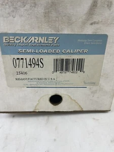 Disc Brake Caliper, Beck/Arnley 077-1494s FREE SHIPPING Semi Loaded Reman - Picture 1 of 8