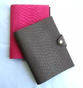 GiGi New York Notebook 7" Leather Cover Refillable Spiral Snap-in Brown NEW - Picture 1 of 10
