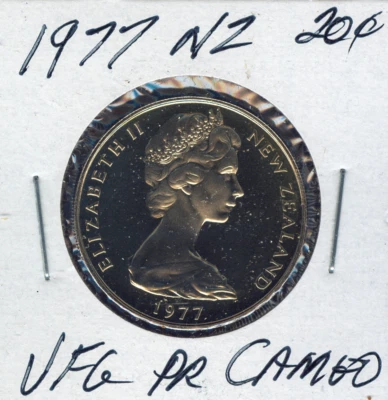 Nueva Zelanda 1977 20 centavos ultra mejor grado prueba camafeo calidad sku: mundo #107 Foto 1 de 2