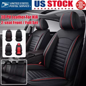 For KIA Car Front/Rear Seat Cover 3D PU Leather Full Surround Cushions Protector - Picture 1 of 32
