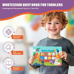 Montessori Busy Book for Toddlers, Preschool Learning Activities for kids USA - Picture 1 of 8