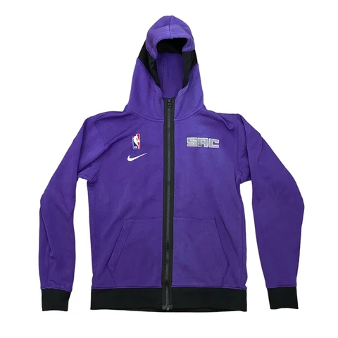 Nike Dri Fit NBA Sacramento Kings Youth Sz M Showtime Hoodie Full Zip Jacket Cover