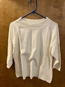 J. Khaki White Long Sleeve Turtleneck Cotton/Nylon Top - Size XL - Picture 1 of 3