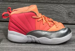 Toddler Girls Jordan 12 Retro Sunrise Racer Pink Mango 819666-601 Size 10C - Picture 1 of 12