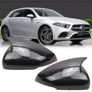 For Mercedes Benz A Class W177 2019+ Side Wing Mirror Cover Carbon Fiber Effect - Picture 1 of 12