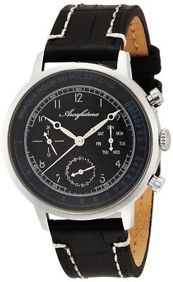 Reloj ARCA FUTURA 700BKBK Hombre Correa Cuero Negro Cronógrafo Día/Fecha NUEVO Foto 1 de 4