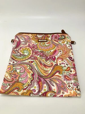 Cartera Bandolera Longaberger 10.5x 11 pulgadas Rosa Paisley 11 1/2" x 10 1/2" Foto 1 de 3