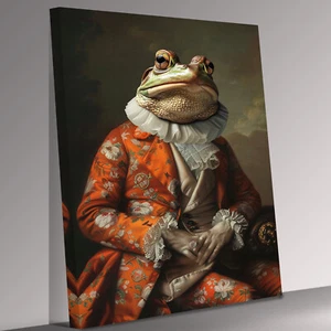 Frog as Human in Clothes Canvas Wall Art Picture Print Ready To Hang - Picture 1 of 5