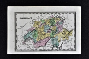 1834 Carey Map Switzerland Zurich Geneva Lucerne Lake Constance Berne Schwitz - Picture 1 of 1