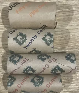 Bulk Australian Coin Roll 1x 5c 10c 20c And 50c . 4 Rolls 5 10 20 50 Cent - Picture 1 of 1