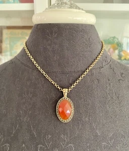 "Collar colgante de cornalina sintética capa 17""+ Lucky Brand vintage" - Imagen 1 de 4