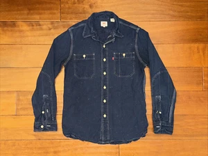 Camicia Levis uomo piccola denim chambray blu con bottoni manica lunga western cowboy - Foto 1 di 19