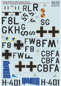 Print Scale 72-250 1/72 scale Decal for airplane - FW-200 Condor Part-2 War - Bild 1 von 12