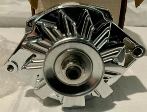 66445 Electrical Charging and Starting Chrome Alternator New GM 73-86 - Foto 1 di 3