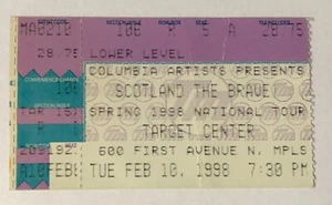 Scotland The Brave Ticket Stub Minneapolis Minnesota February 1998 - Picture 1 of 2