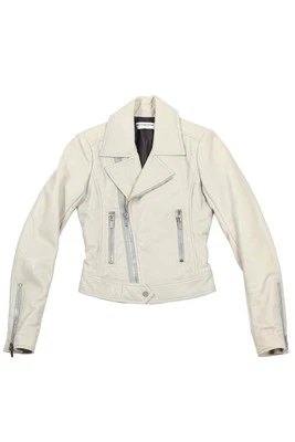 BALENCIAGA CREAM LEATHER JACKET FR 34 UK 6 - Image 1 of 4