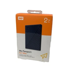 Mac 2TB Portable Hard Drive, WD My Passport WDBA2, New - Picture 1 of 7
