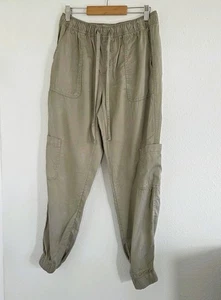 C C California Women's Pull On Lyocell Beachy Casual Green Joggers Pants Small - Picture 1 of 6