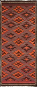 Vintage Hand Woven Carpet 4'9" x 12'0" Traditional Wool Kilim Rug - Picture 1 of 9