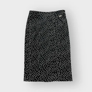 Tahari Black White Polka Dot Pencil Skirt, Stretchy - Picture 1 of 5