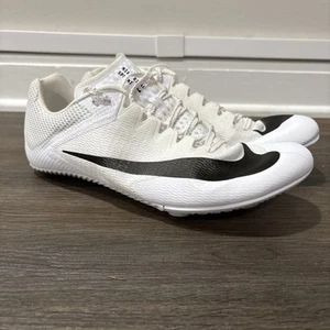 NUOVO! Nike Zoom Rival Sprint Uomo Taglia 9.5 Track Spikes Bianco Nero DC8753-100 - Foto 1 di 7