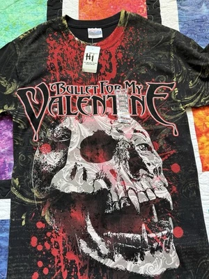 NUEVO CON ETIQUETAS DE COLECCIÓN Camiseta Bullet For My Valentine Adulto Pequeña 34-36 Banda Gira Concierto Foto 1 de 4