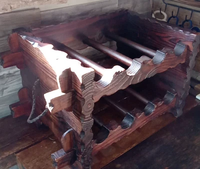 Vintage Witco style Wood Wine rack Holder Mid Century Modern MCM Tiki Bar  - Image 1 of 4