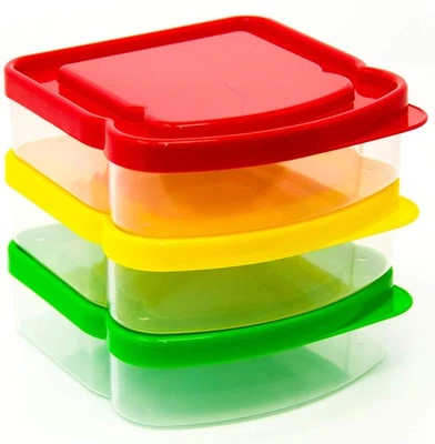 3 PCS Sandwich Containers 100% Airtight & BPA-Free & Microwave & Dishwasher Safe - Image 1 of 4