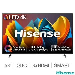 Hisense 58E7NQTUK 58 Inch QLED Freely Smart TV - Picture 1 of 6