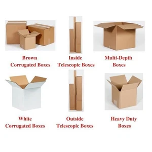 4-8 Inch Corrugated Boxes MANY Sizes Available Shipping/Moving Boxes Multi Packs - Picture 1 of 9