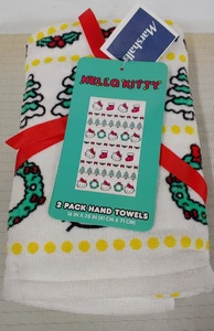 Hello Kitty 2er Pack Handtücher Set Weihnachten 16 x 28 - Bild 1 von 1