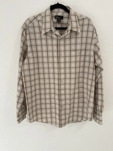 Marc Edwards men's brown plaid shirt. Long-sleeved, button-down, casual everyday - Picture 1 of 10