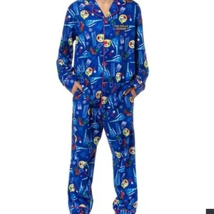 Men’s The Polar Express Blue Pj Set NEW - Picture 1 of 2