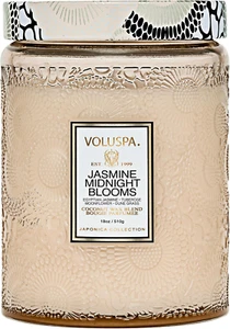 Jasmine Midnight Blooms Candle, Large Glass Jar Candle, 18Oz, Coconut Wax Blend, - Picture 1 of 12