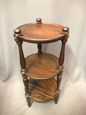 Vintage Ethan Allen Plant Stand Jardiniere Three Tier Display Small Round Table Cover
