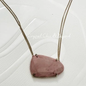KENDRA SCOTT Halskette mit rosa Naturstein-Anhänger, selten, Chip-Defekt - Bild 1 von 4