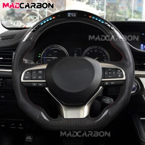 Real Carbon Fiber LED Sport Steering Wheel for 2016+ Lexus ES GS LX RX - Imagen 1 de 14