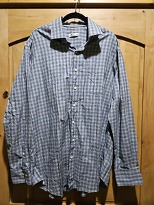 Peter Millar Button Down Long Sleeve Shirt Men’s XL~Plaid~ Blue 100% Cotton - Picture 1 of 11